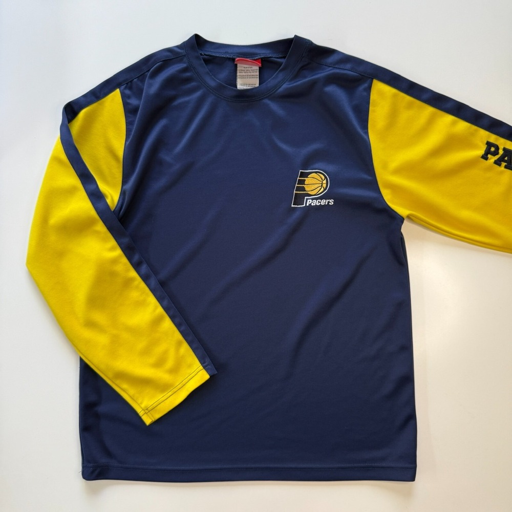 REEBOK Indiana Pacers Long Sleeve Shirt Boys XL (18-20) Basketball Logo Youth